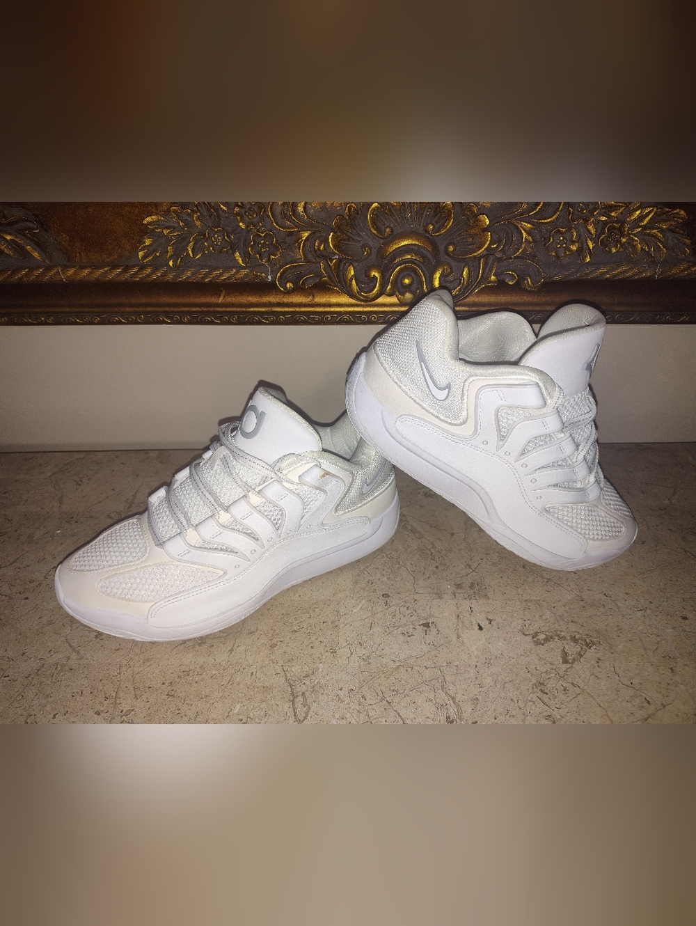 NikeKD 18 All-White Athletic Sneakers